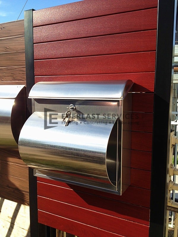 FS1 - Jarrah Slats with Stainless Steel Mailbox