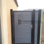 DW11 - Woodland Grey Slats Single Gate with Panel