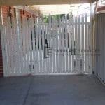 DG2 - White Aluminium Picket Double Gate Front View- Hoppers Crossing