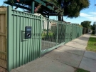 SF3 – Green Oxley Ring Steel Fencing With Mailbox Side View