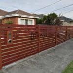 A165 - Manor Red Aluminium Slats Fencing with 90mm Jarrah Slats 2