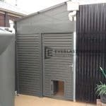 SS70 - Aluminium Slats Single Gate With Dog Gate Perforated Sheeting on Top