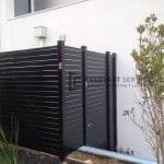 SS56 - Black Slats Single Gate with 2 Panels Side View