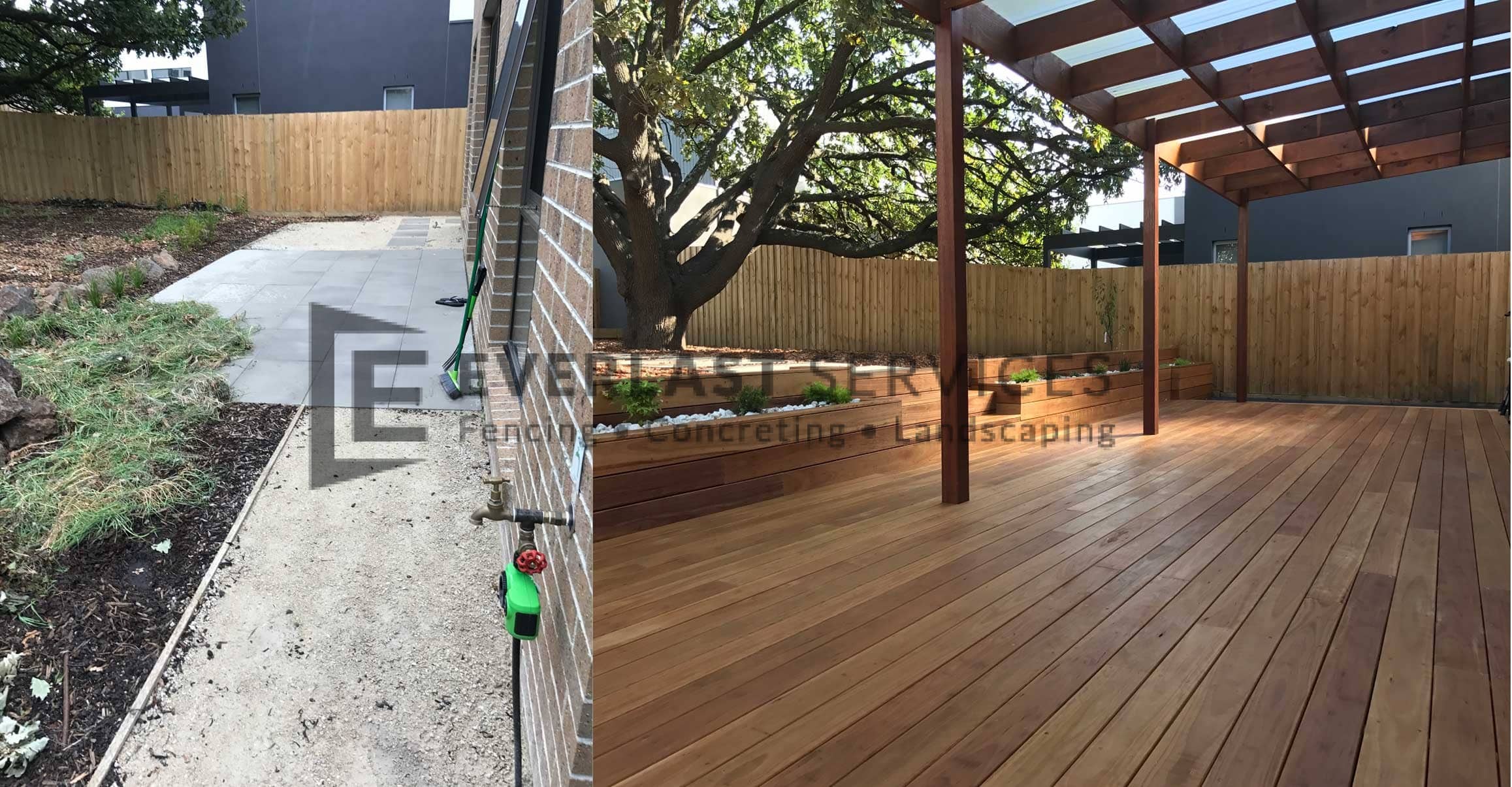 T68 - Decking and Pergola Before and After