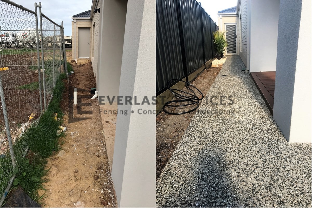EA51 - Before and After of Side Concrete