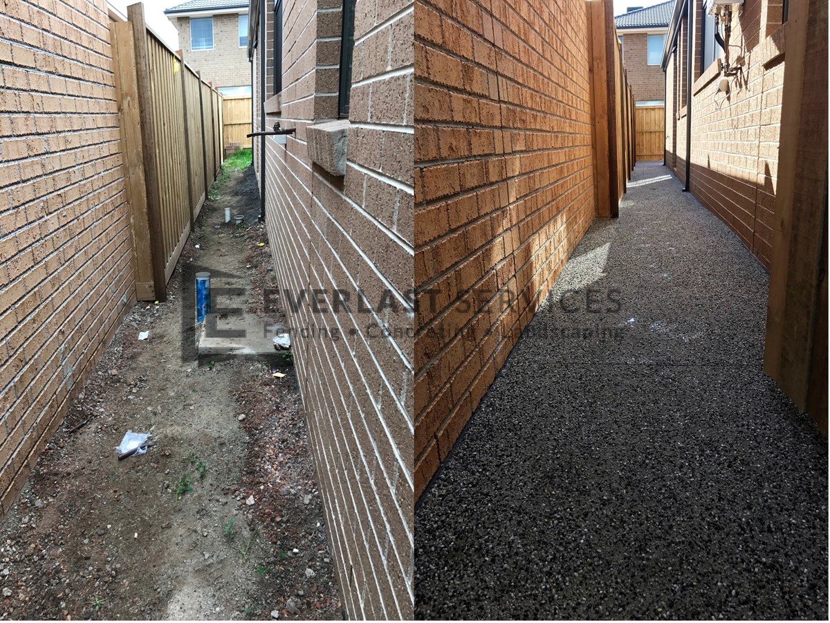 EA38 - Footpath Before and After Exposed Aggregate