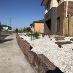 L85 - Front Mud Rock Retaining Wall + White Ice Pebble