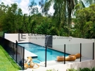 Swimming Pool-Glass-And-Black-Fence