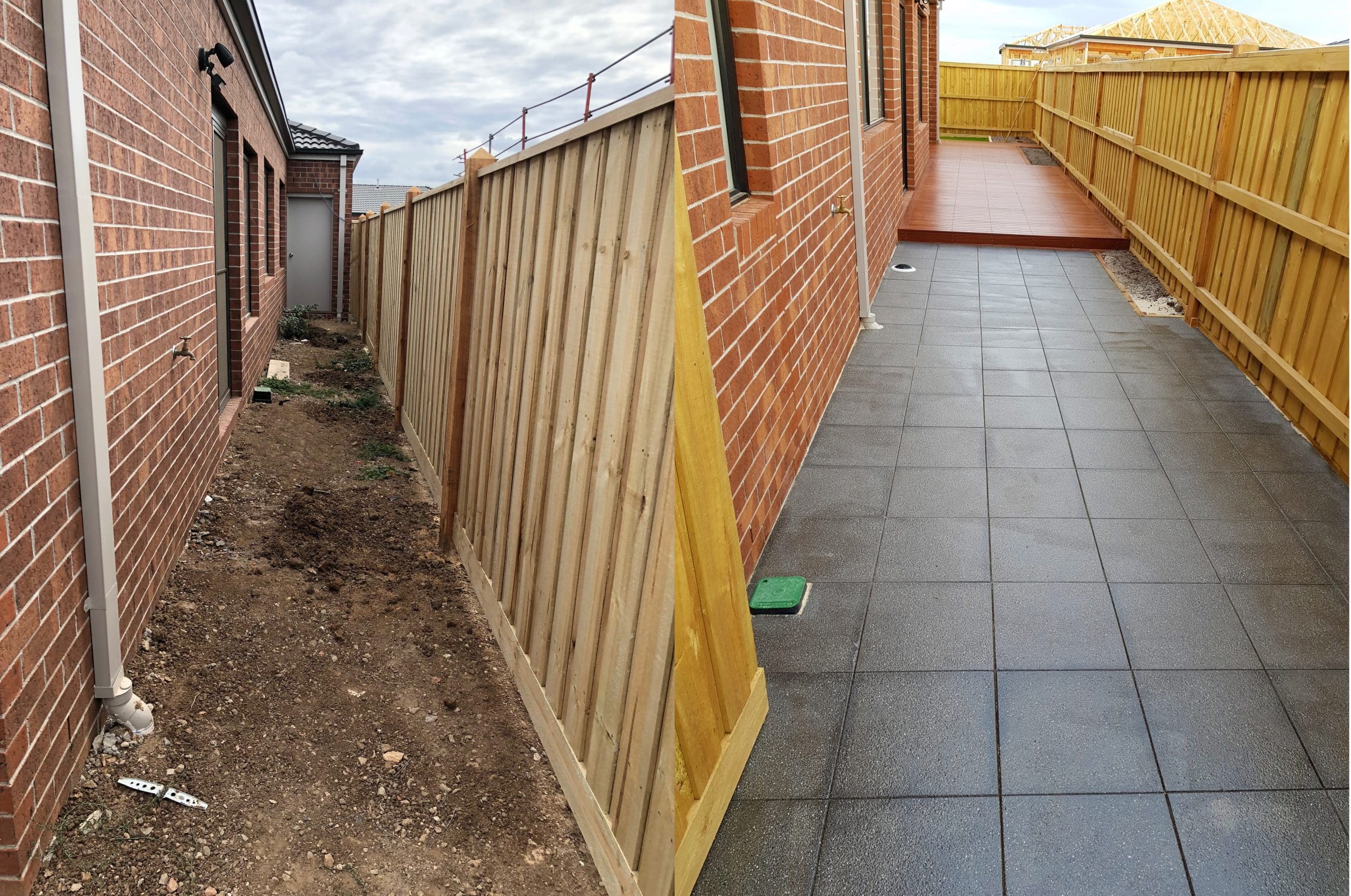 Before and After sides Paving and Decking