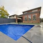 L285 - Yarraville - Backyard Landscaping with Glass Pool Fence (Corner Perspective)